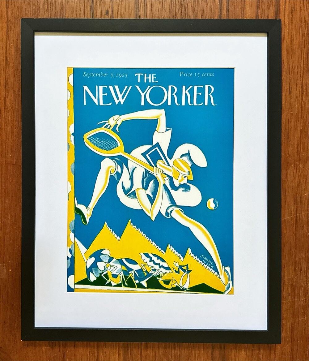 Framed 1925 The New Yorker Magazine September 5 Daugherty Tennis Beach
